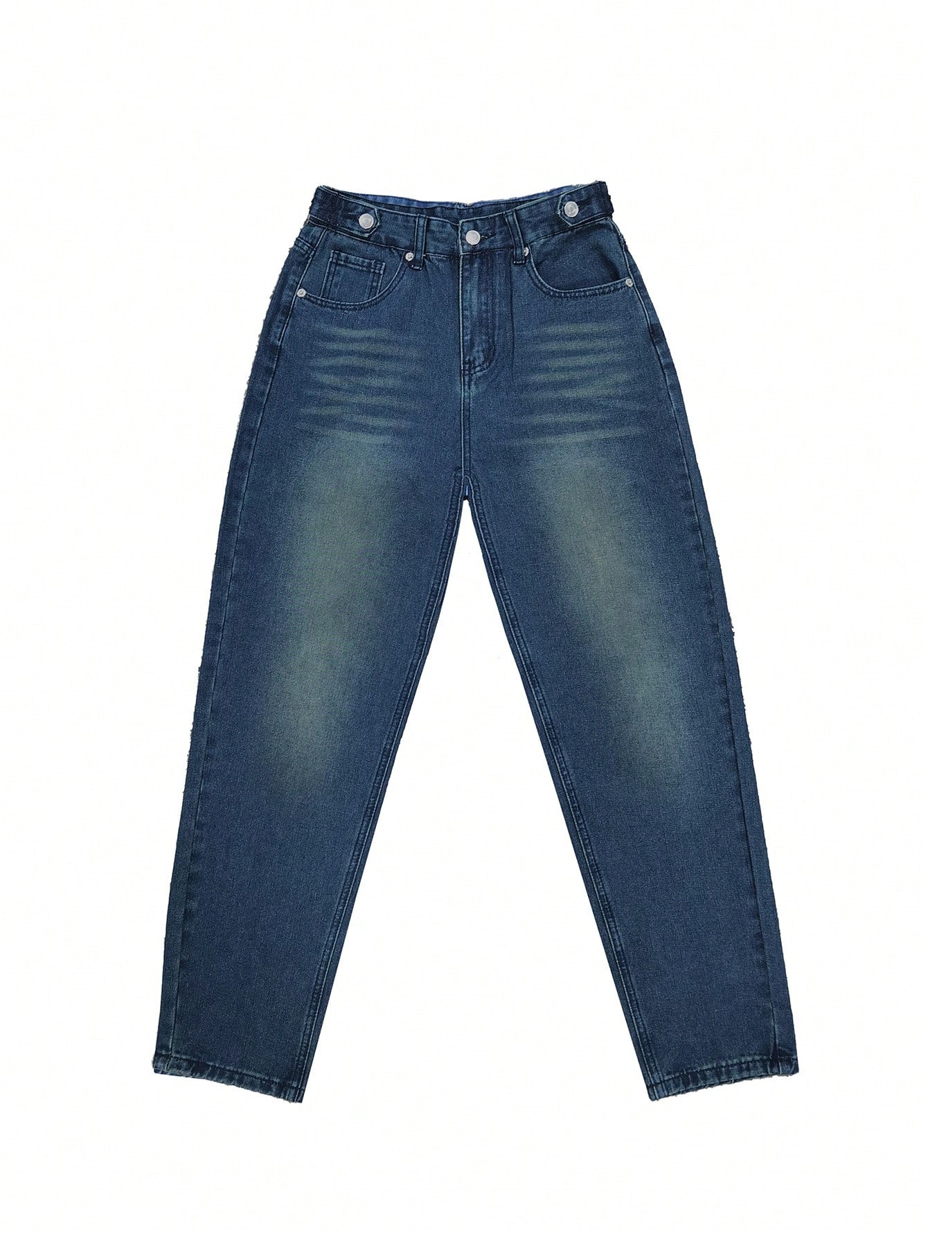 Casual Haren Pants - Blue Washed Denim Jeans for Women