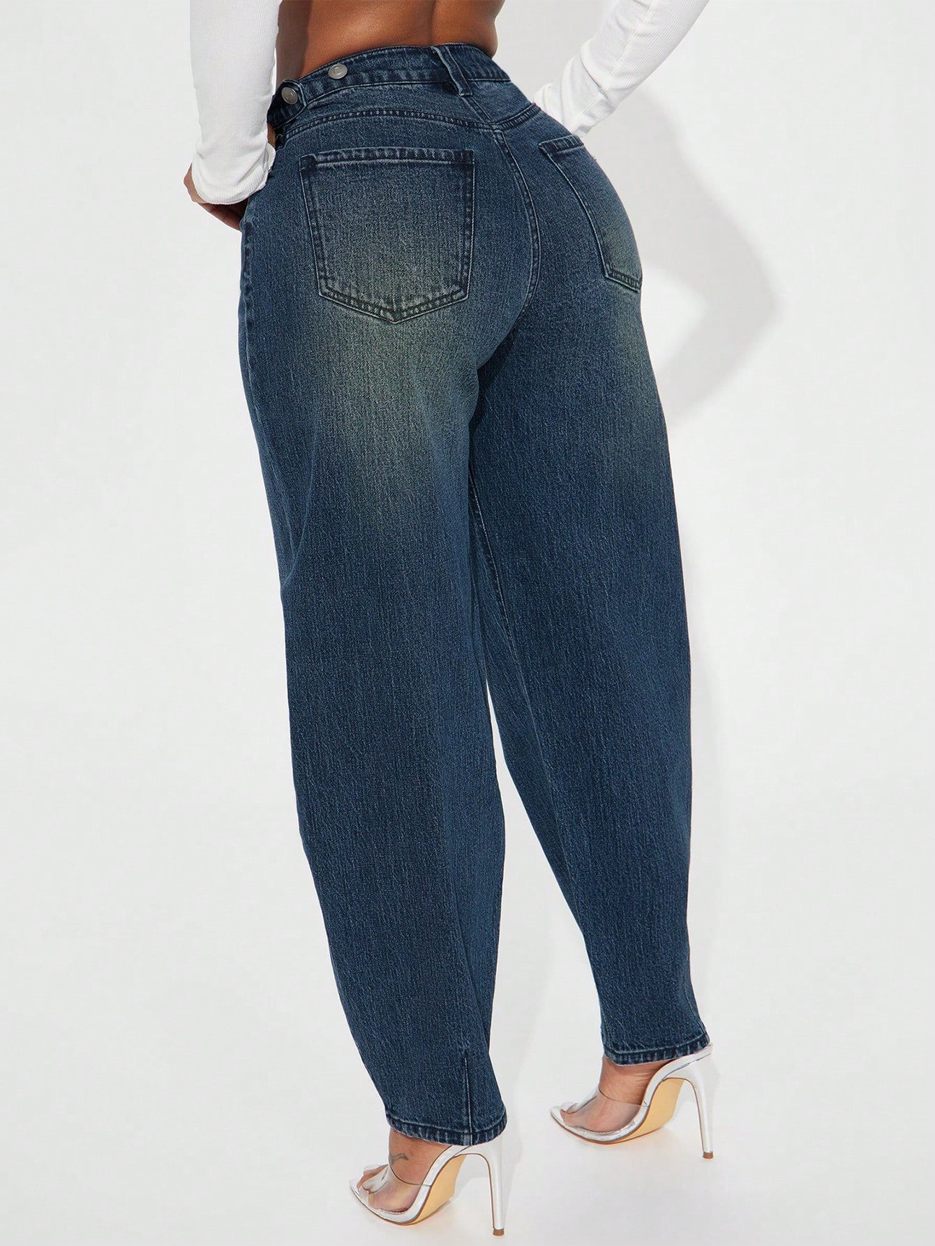 Casual Haren Pants - Blue Washed Denim Jeans for Women