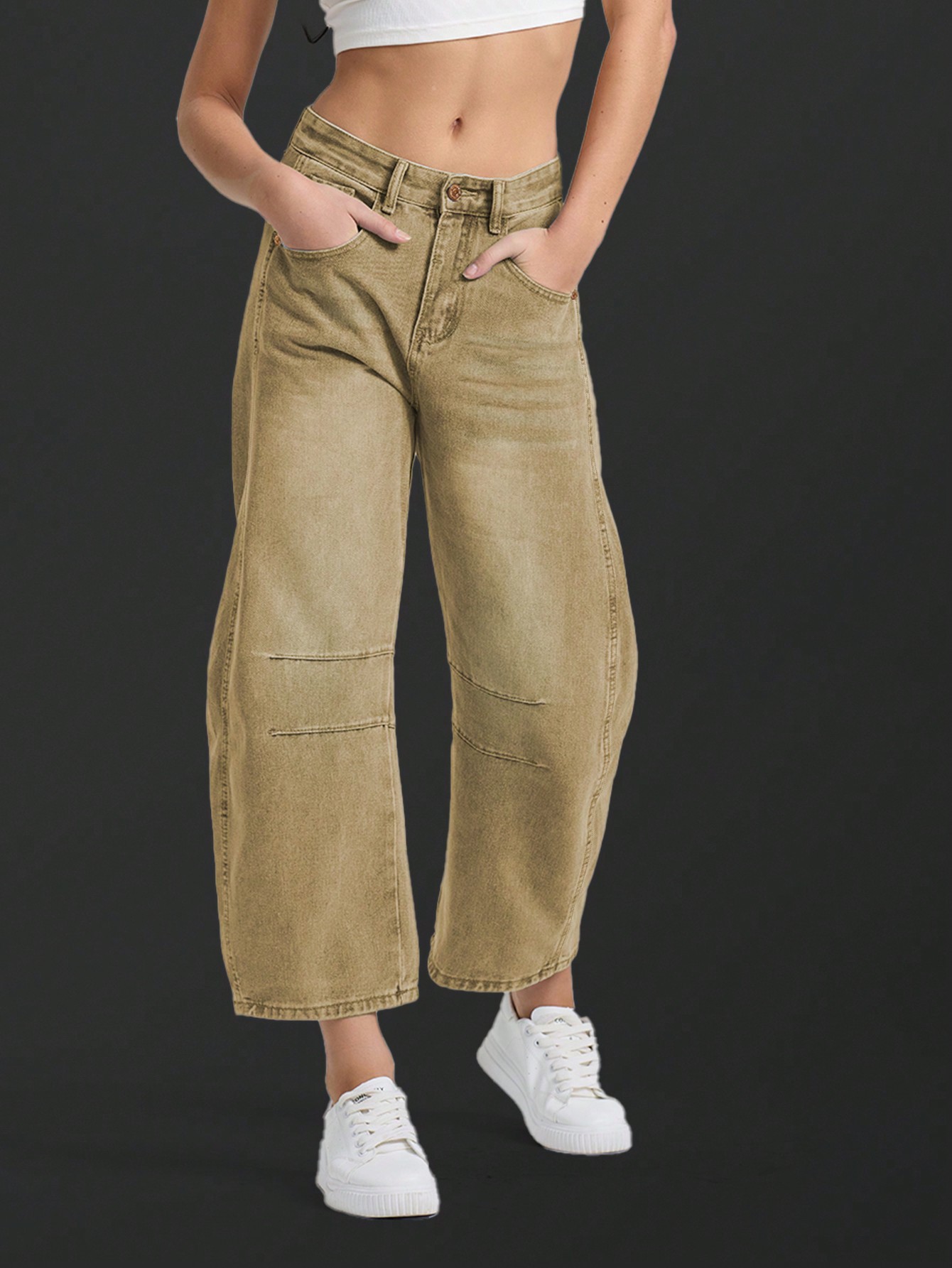 Casual Lazy Banana Pants Denim Cropped Pants - Comfortable and Fashionable Denim  for Women