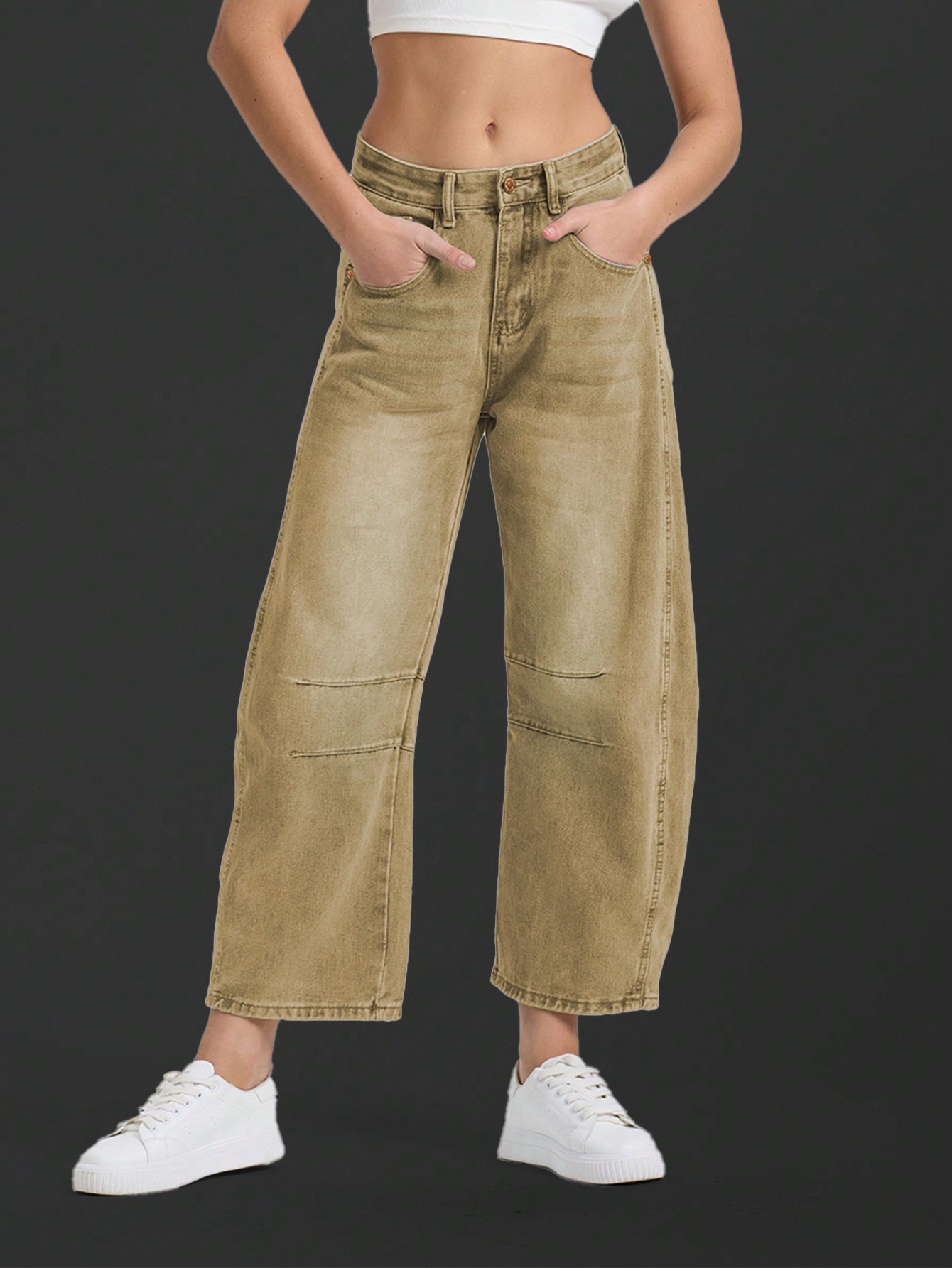 Casual Lazy Banana Pants Denim Cropped Pants - Comfortable and Fashionable Denim  for Women