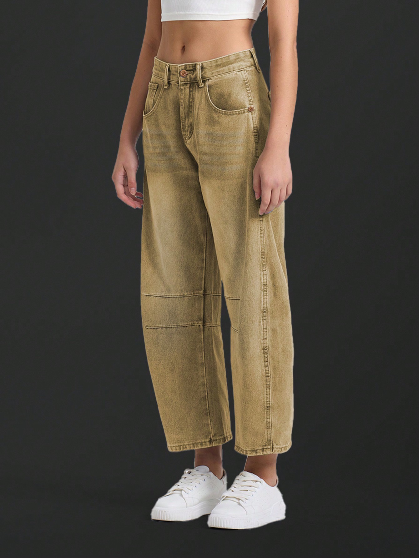 Casual Lazy Banana Pants Denim Cropped Pants - Comfortable and Fashionable Denim  for Women