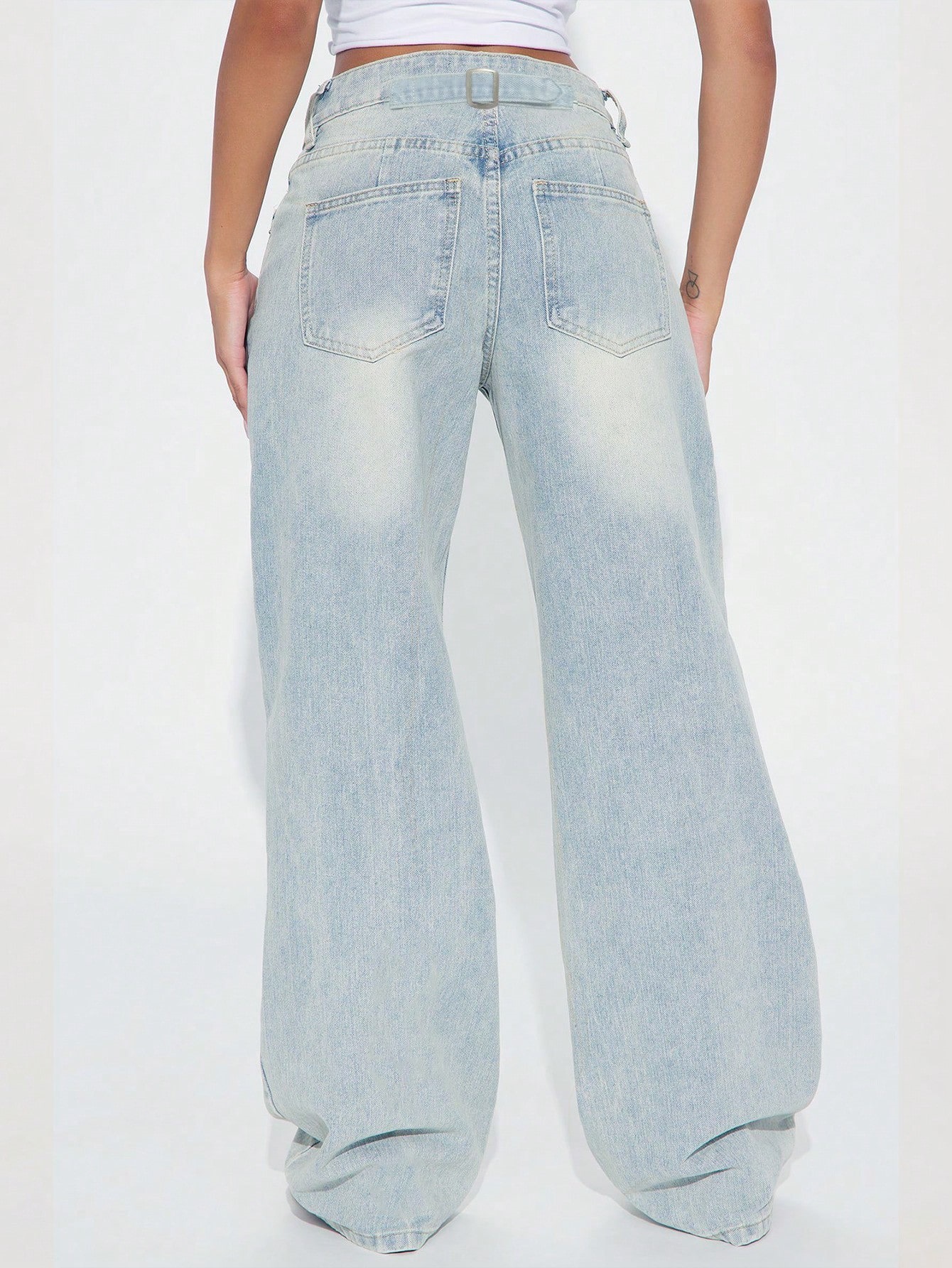 Wide Leg Straight Leg Versatile Casual Floor Pants - Long, Comfortable and Stylish Denim for Women