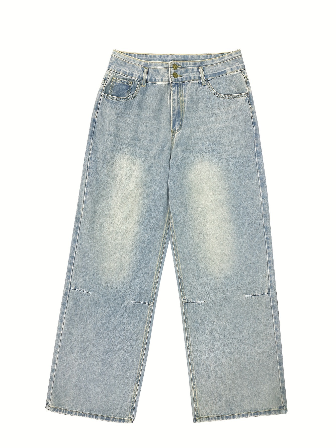 Buckle Design Retro Jeans - Stylish and Vintage-Inspired Denim for Women