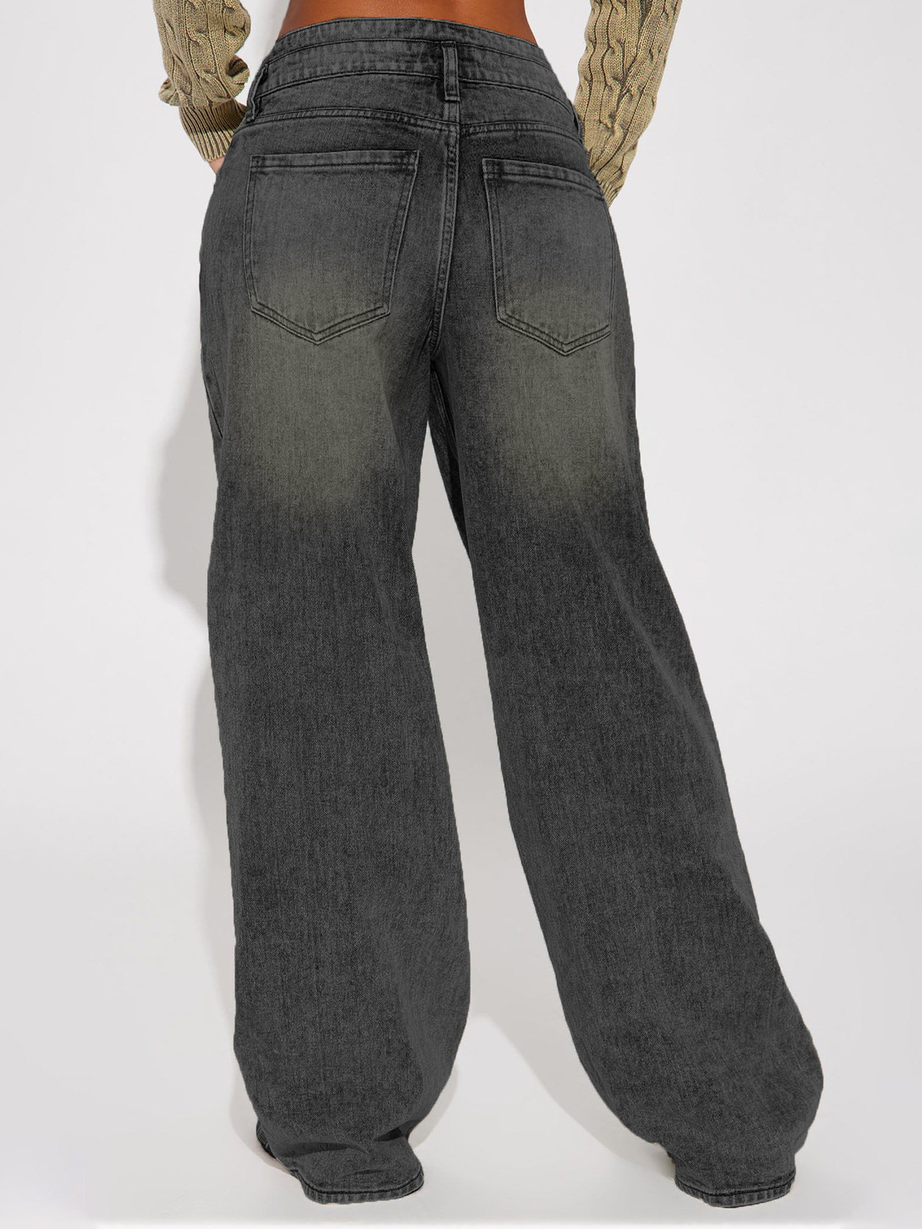 Buckle Design Retro Jeans - Stylish and Vintage-Inspired Denim for Women