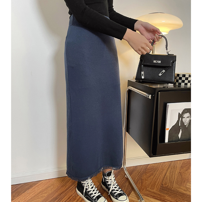 Elegant Navy Blue Maxi Skirt