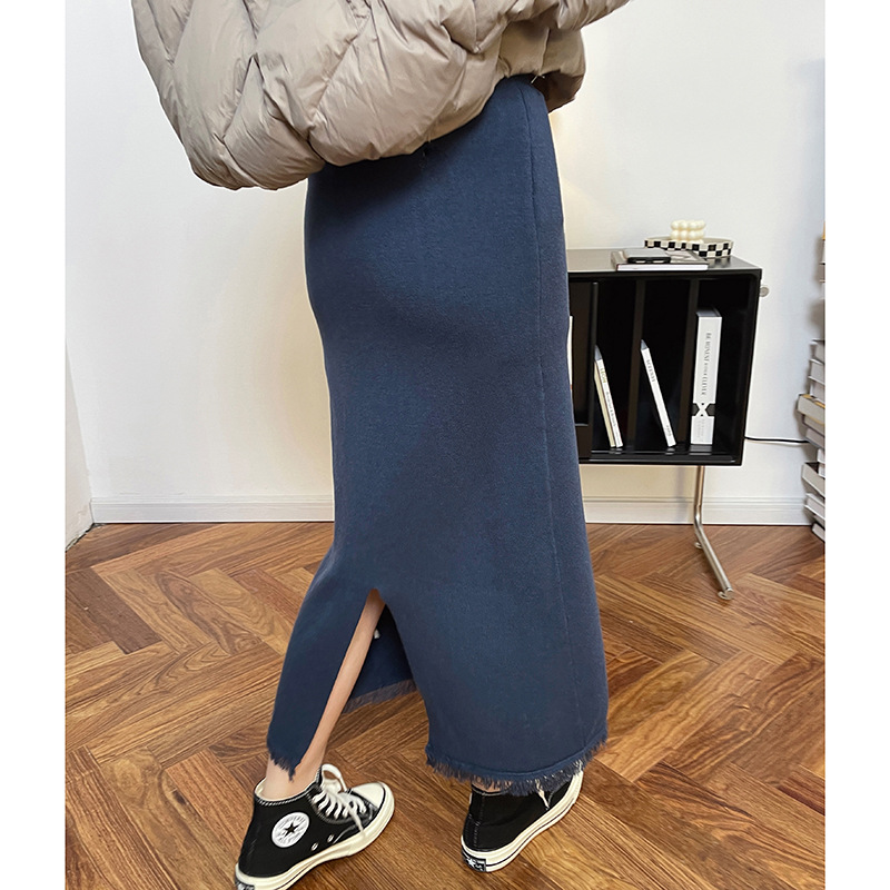 Elegant Navy Blue Maxi Skirt