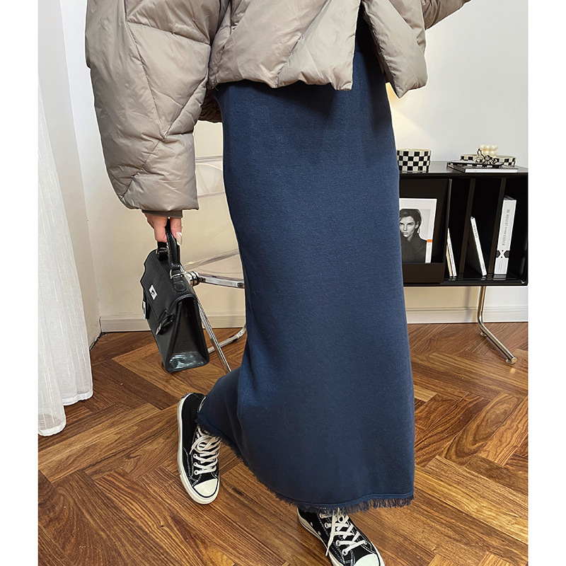 Elegant Navy Blue Maxi Skirt