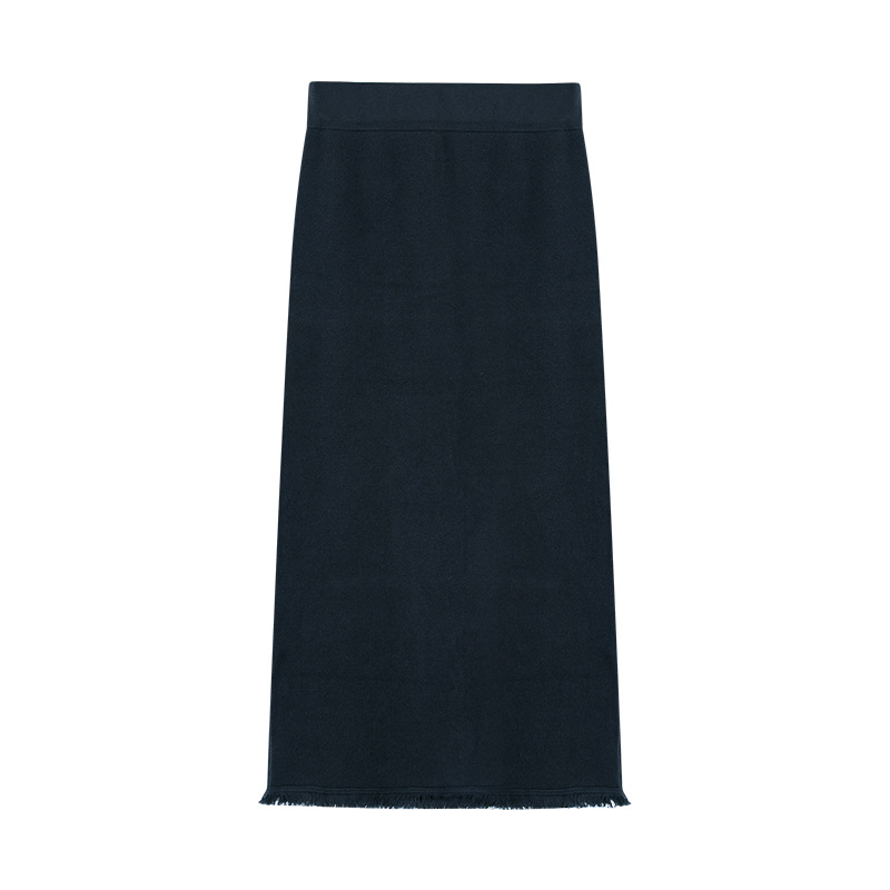 Elegant Navy Blue Maxi Skirt 01
