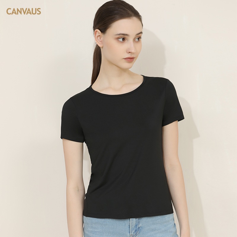 Women's Basic Round - Neck Short - Sleeve T - Shirt