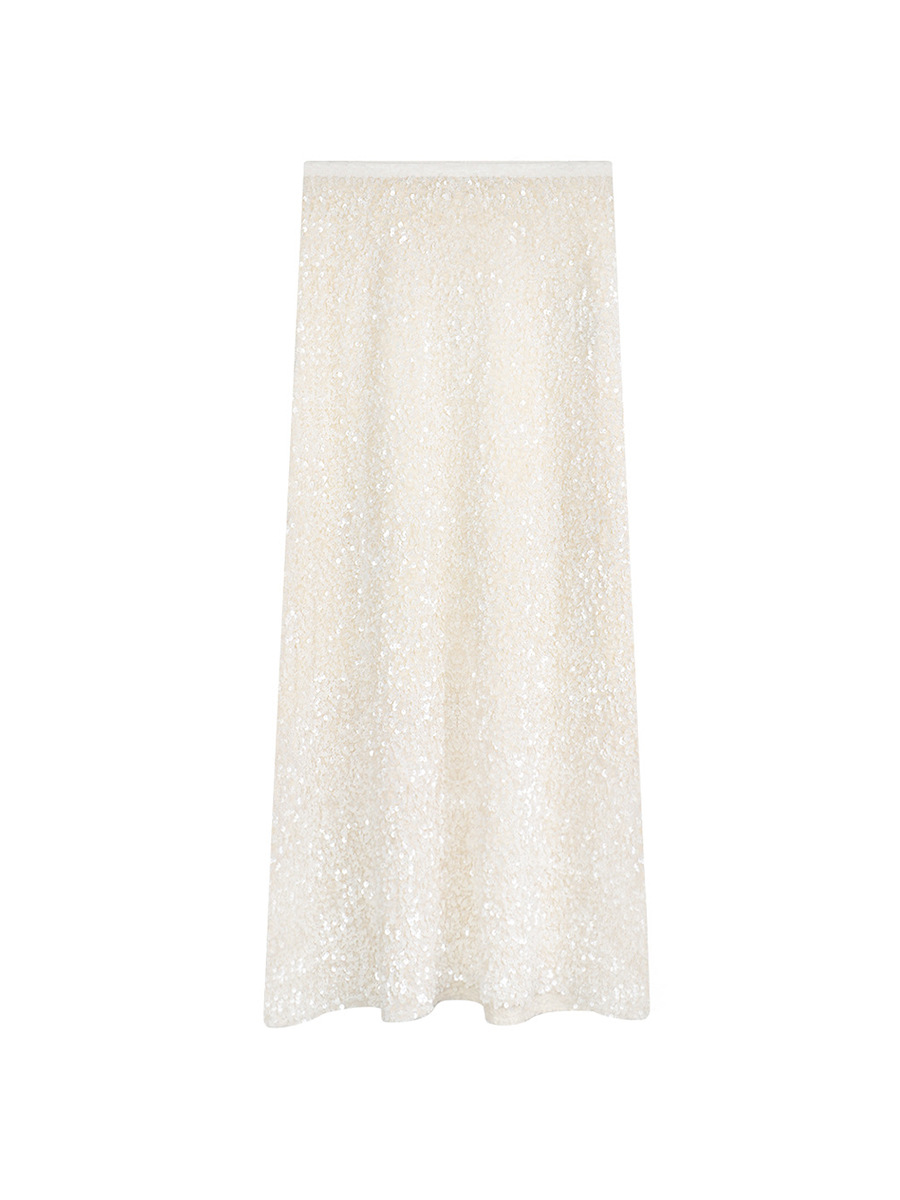 Elegant Sequined Maxi Skirt - Versatile Sparkling Hemline
