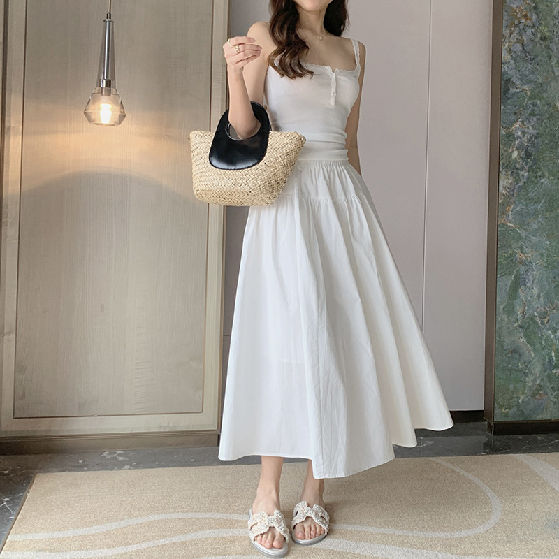 Flowy White A-Line Skirt