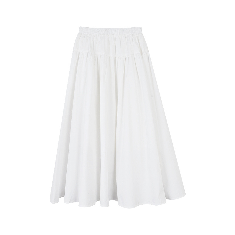 Flowy White A-Line Skirt 01