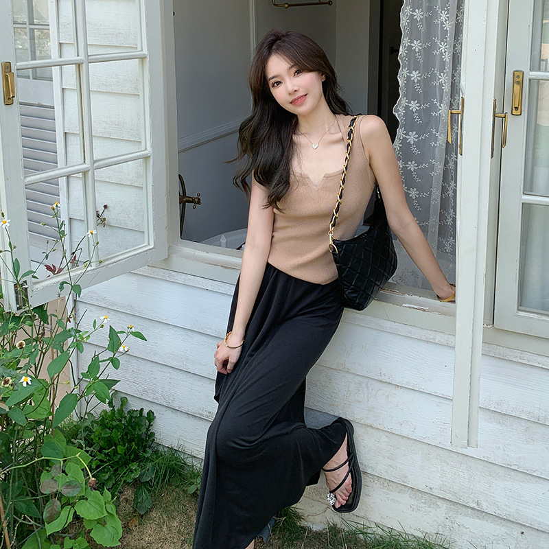 Elegant Black Asymmetric Hem Skirt