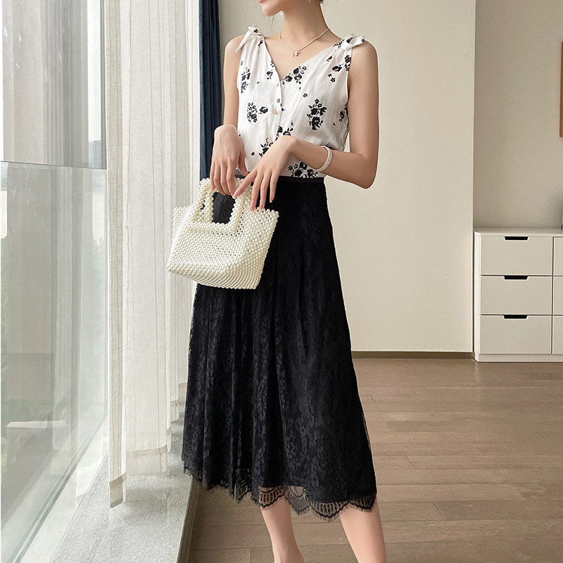 Elegant Lace Midi Skirt - Versatile Style