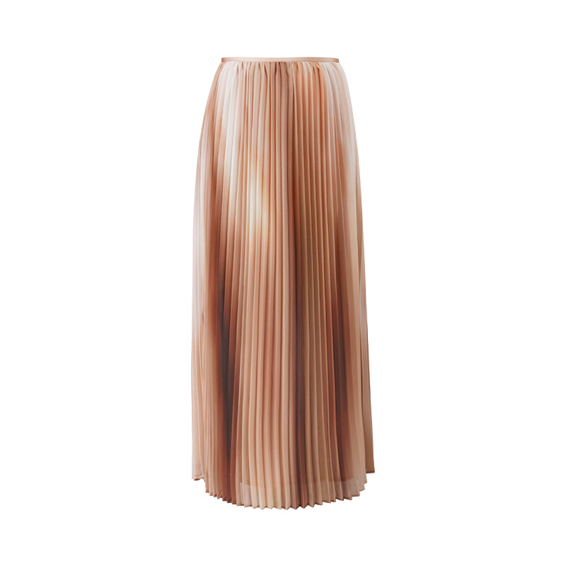 Elegant Pleated Maxi Skirt - Soft Ombre Colors