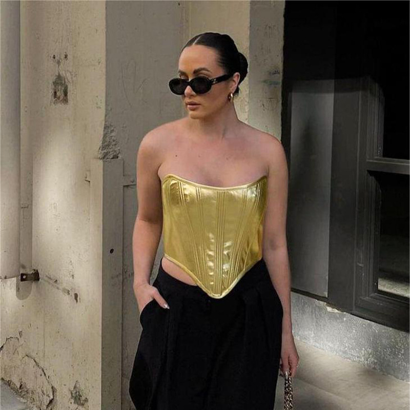 Metallic Waistband Sexy Top