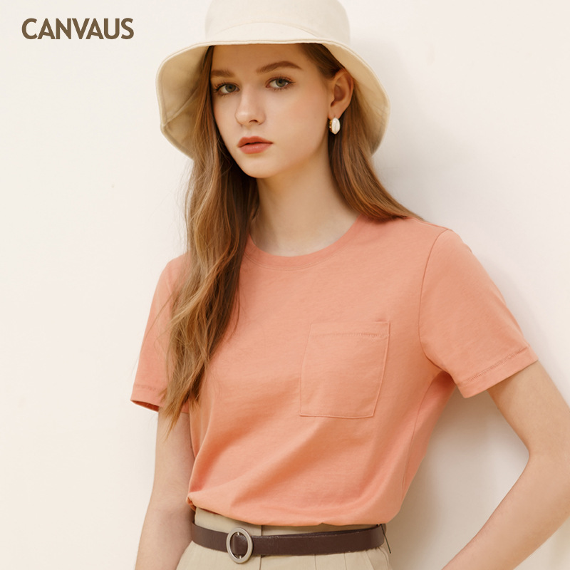 Women's Casual Pocket T-Shirt - Soft Cotton Blend with Versatile Style