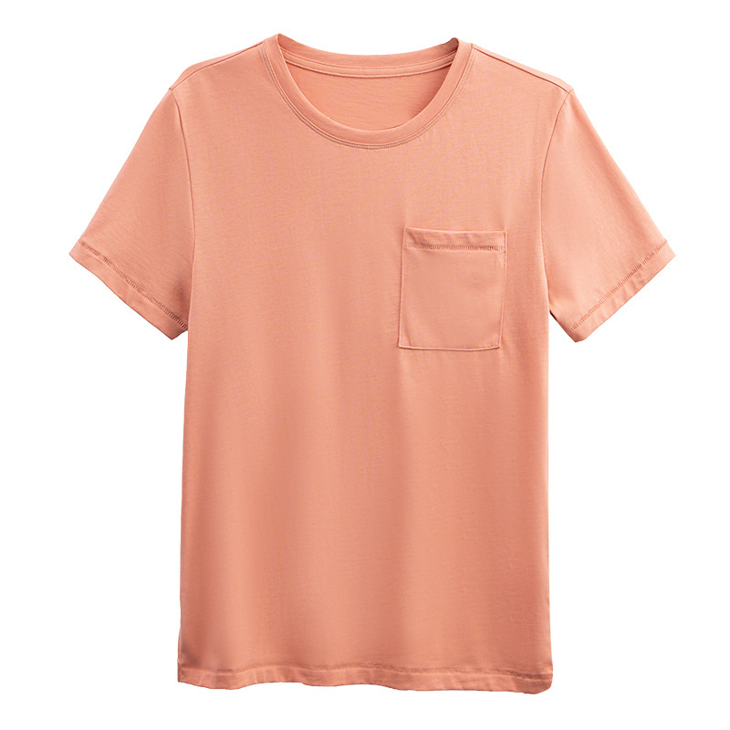 Women's Casual Pocket T-Shirt - Soft Cotton Blend with Versatile Style 01