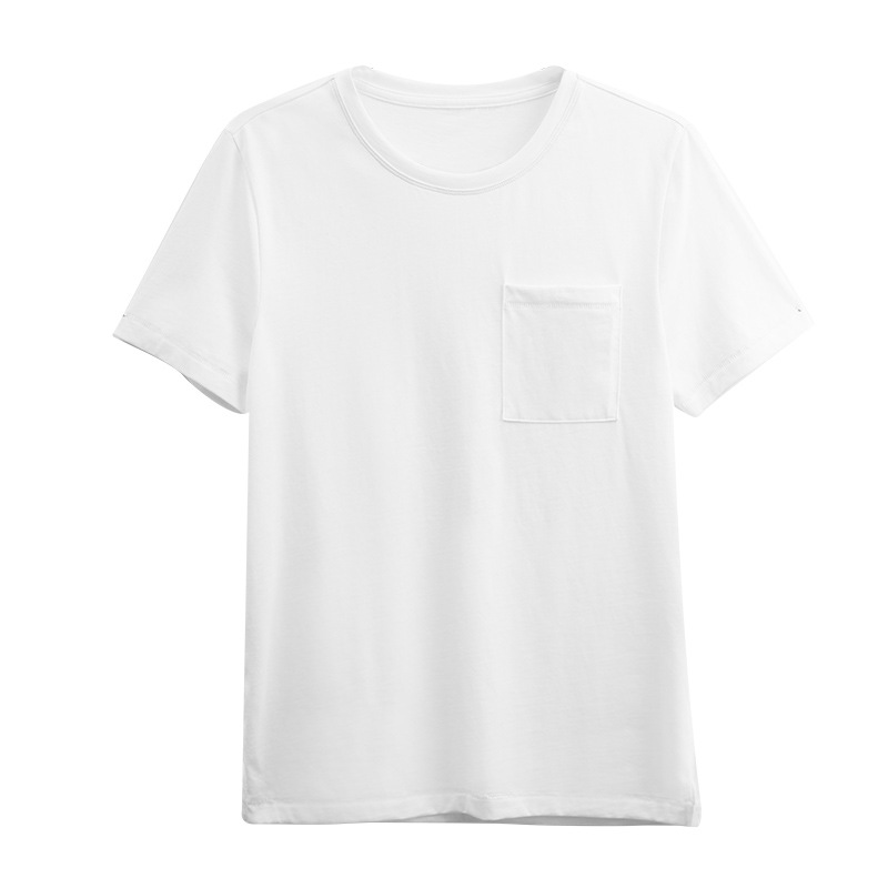 Women's Casual Pocket T-Shirt - Soft Cotton Blend with Versatile Style