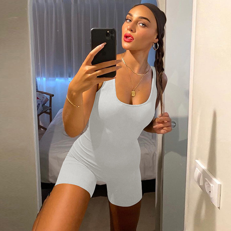 Fashionable Solid Color Slim Fitting And Slimming Backless Jumpsuit - Sexy and Stylish One-Piece for Women