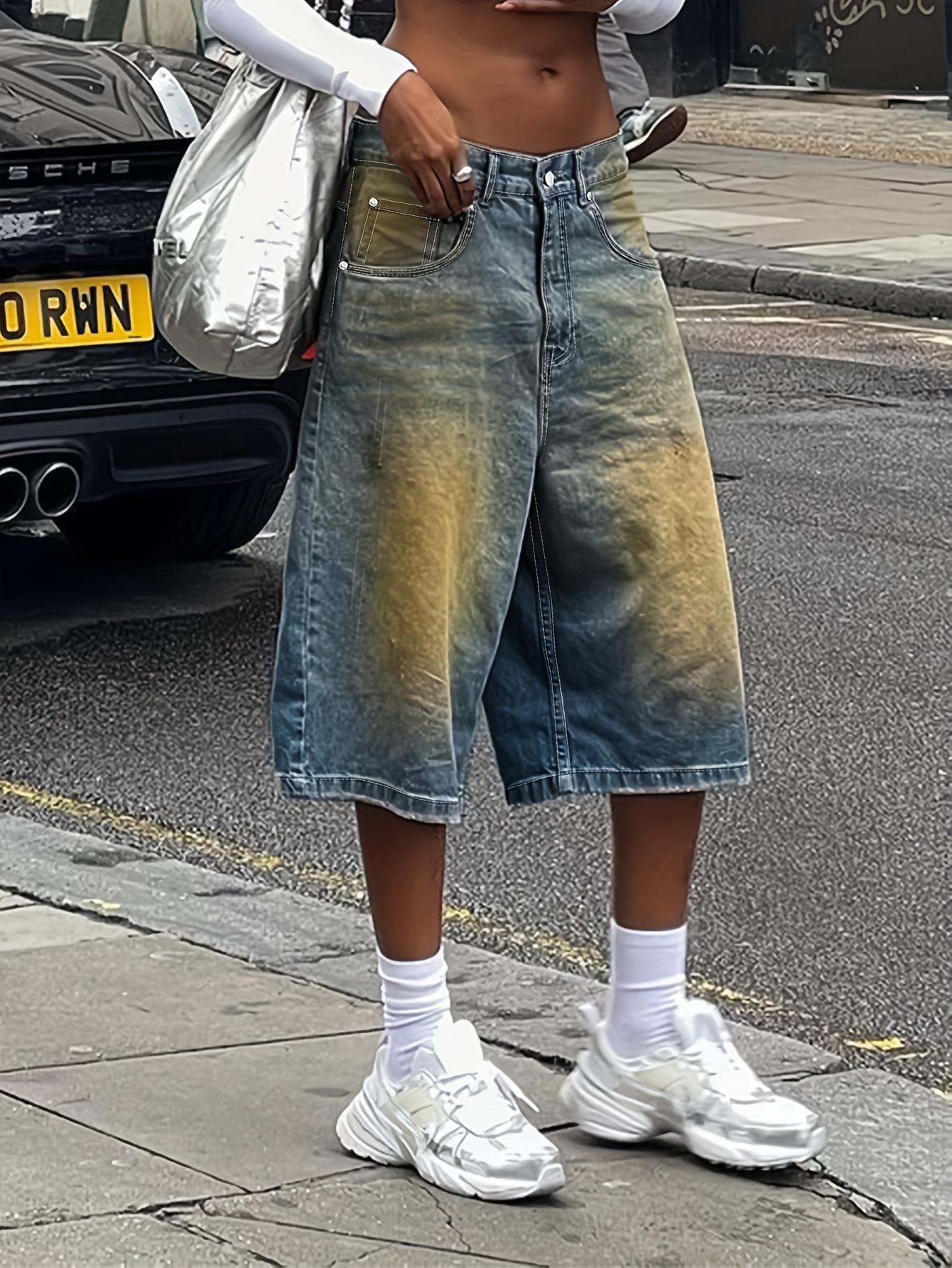 Vintage Loose Wide Leg Cropped Pants - Retro Style Casual Denim Shorts for Women 02