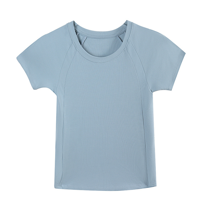 Women's Lightweight Ribbed Knit T-Shirt - Soft & Versatile 01