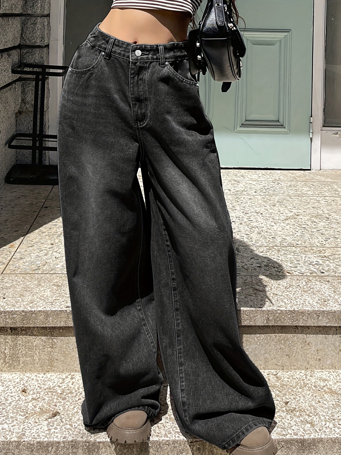 Design Inspired Wide Leg Jeans - Trendy and Flattering Denim for Women