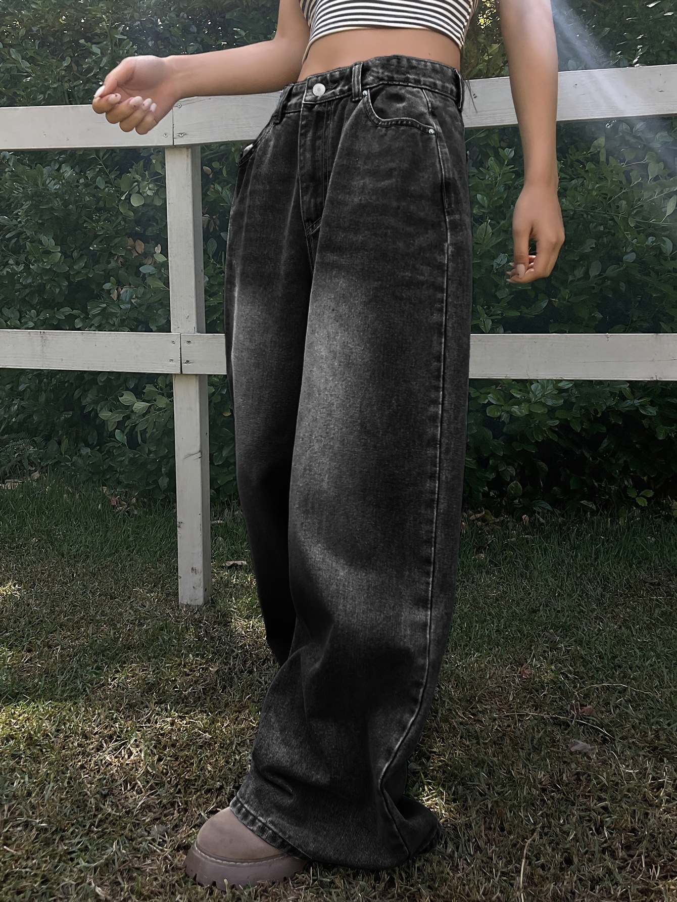 Design Inspired Wide Leg Jeans - Trendy and Flattering Denim for Women