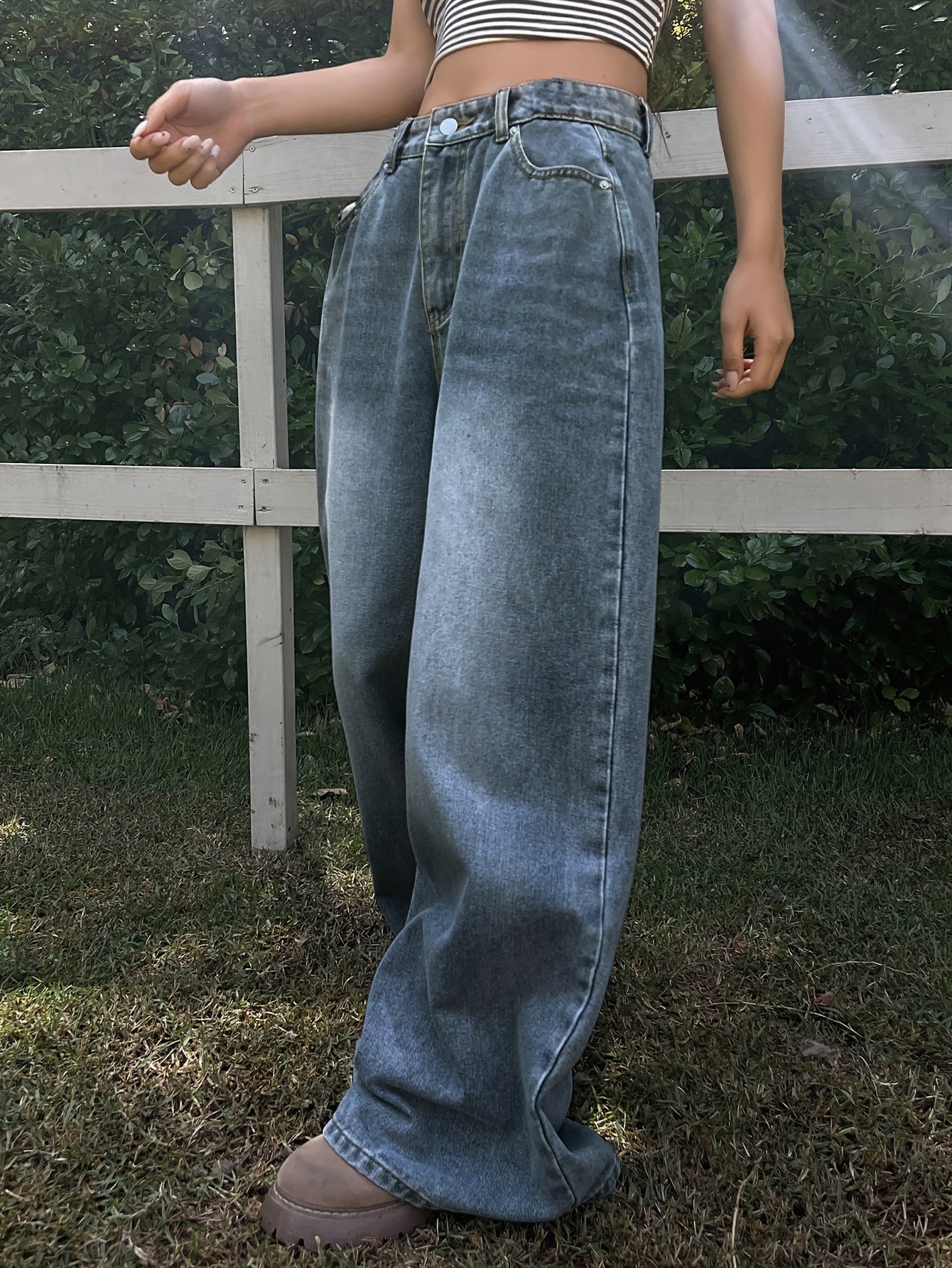 Design Inspired Wide Leg Jeans - Trendy and Flattering Denim for Women