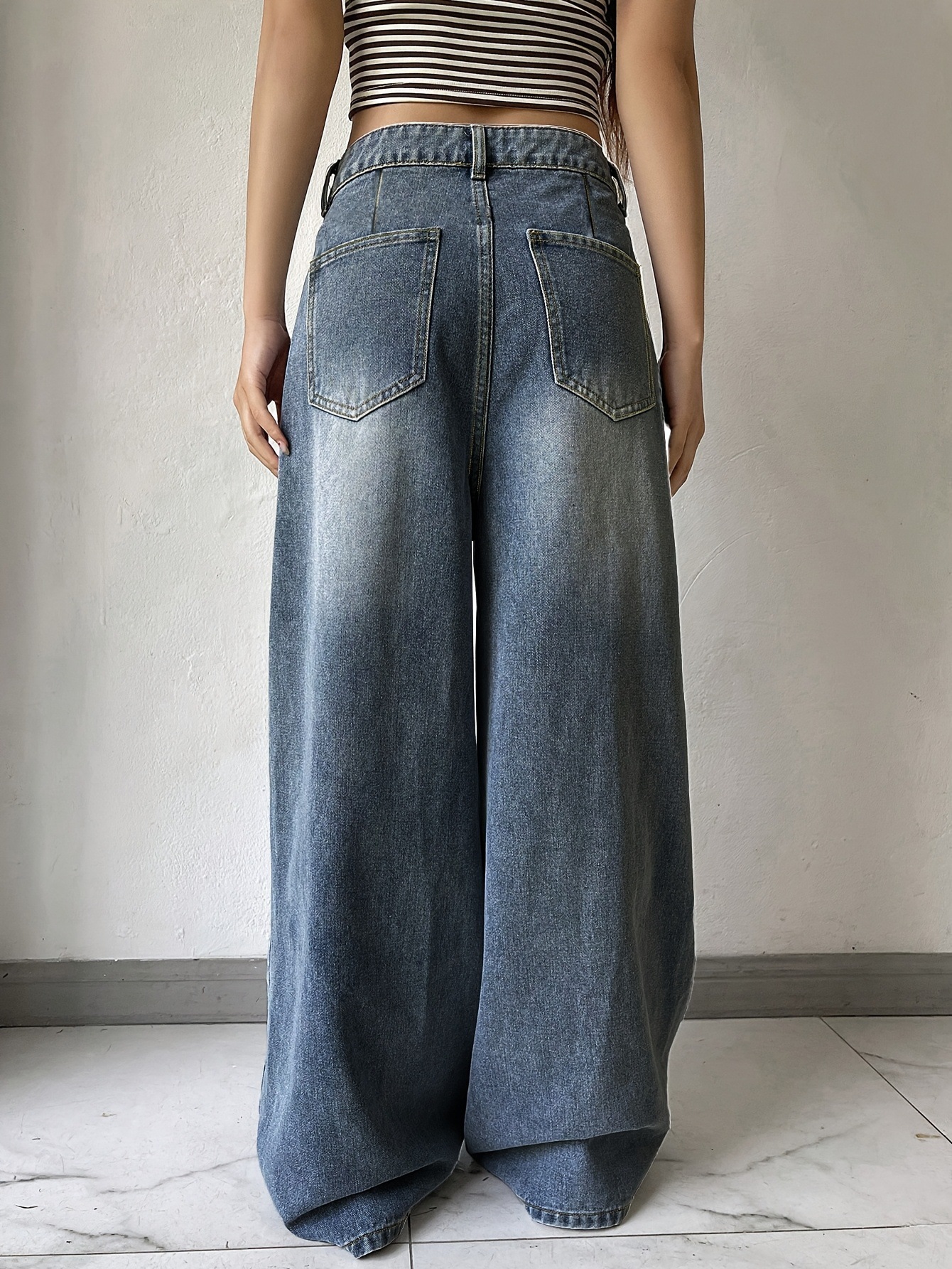Design Inspired Wide Leg Jeans - Trendy and Flattering Denim for Women