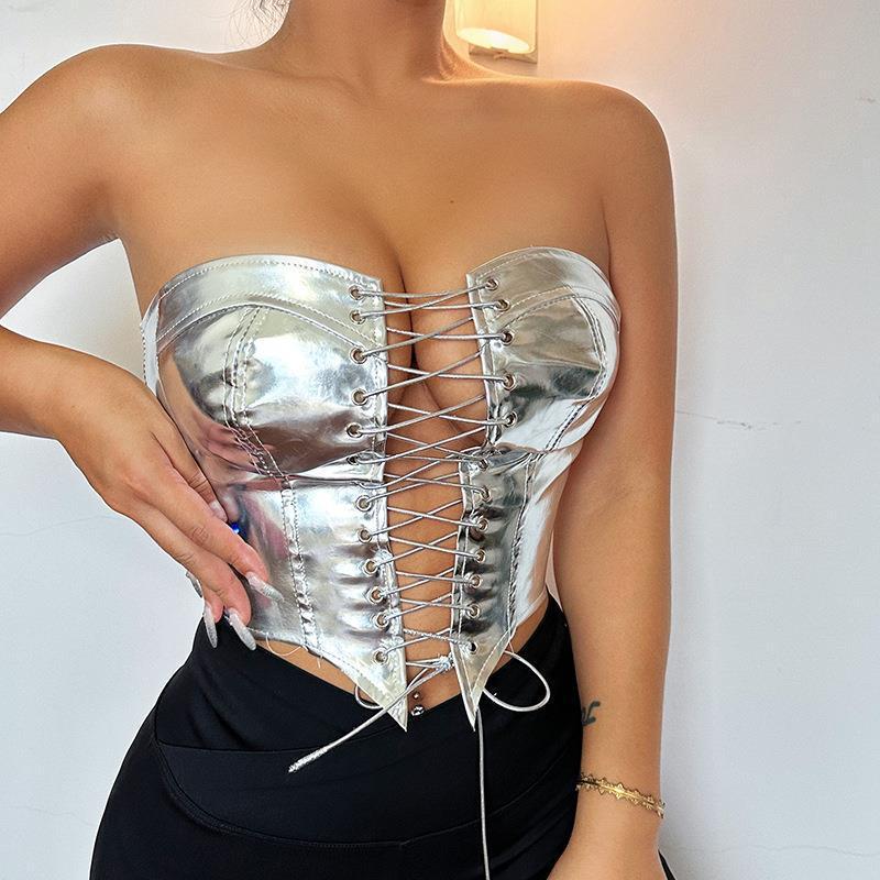 Trendy Sexy Lace Up Hot Girl Top With Waist Opening - Fashionable Blouse for Women 01