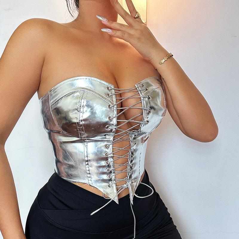 Trendy Sexy Lace Up Hot Girl Top With Waist Opening - Fashionable Blouse for Women