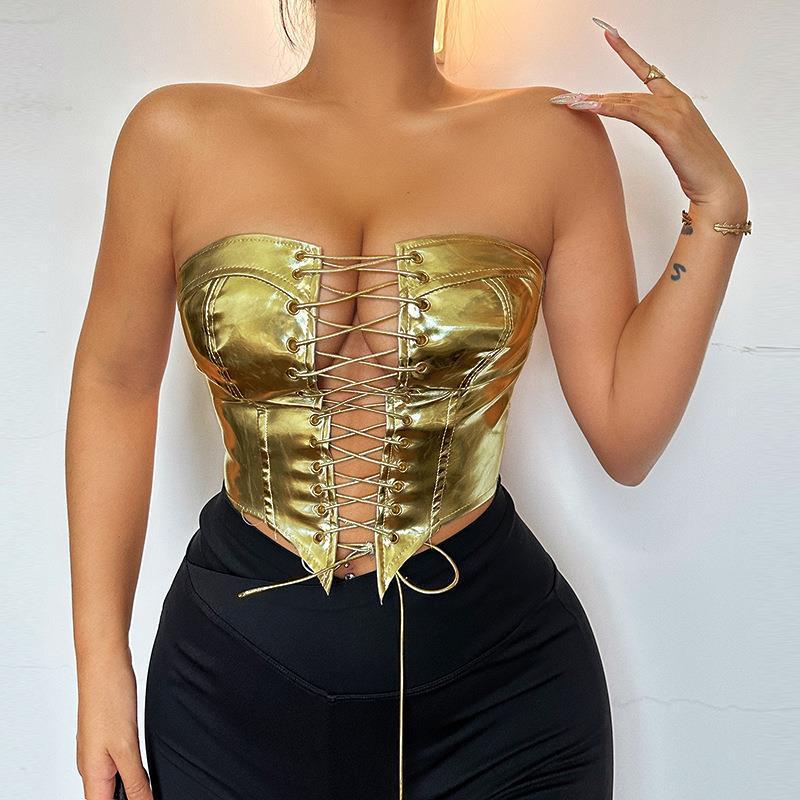 Trendy Sexy Lace Up Hot Girl Top With Waist Opening - Fashionable Blouse for Women