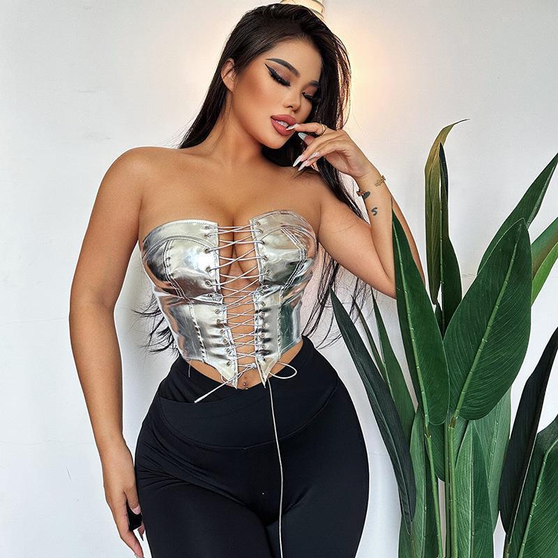 Trendy Sexy Lace Up Hot Girl Top With Waist Opening - Fashionable Blouse for Women