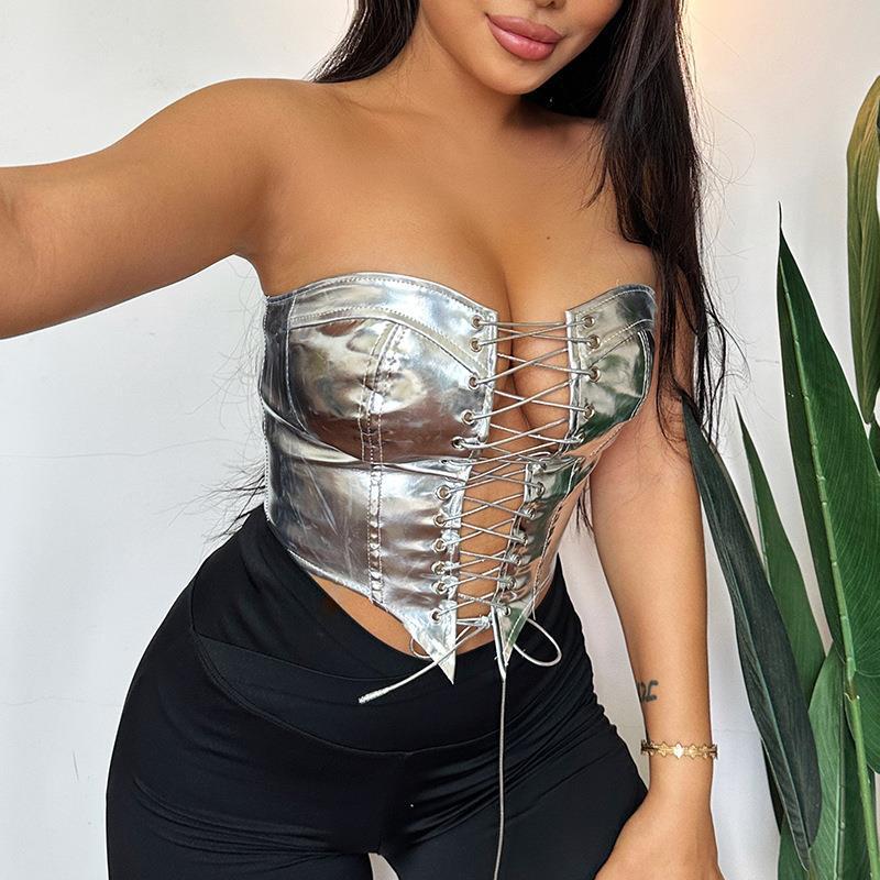 Trendy Sexy Lace Up Hot Girl Top With Waist Opening - Fashionable Blouse for Women