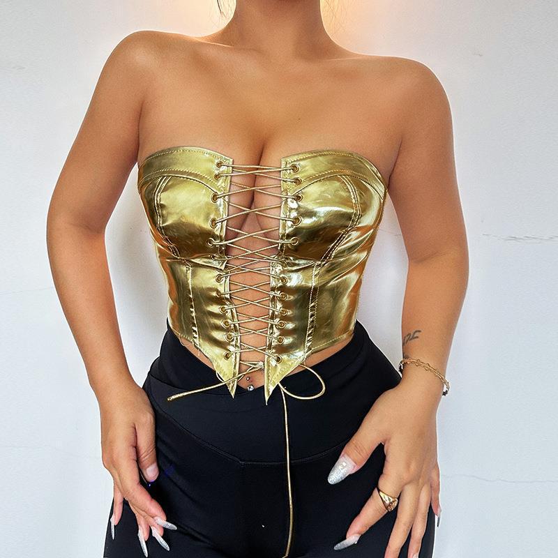 Trendy Sexy Lace Up Hot Girl Top With Waist Opening - Fashionable Blouse for Women
