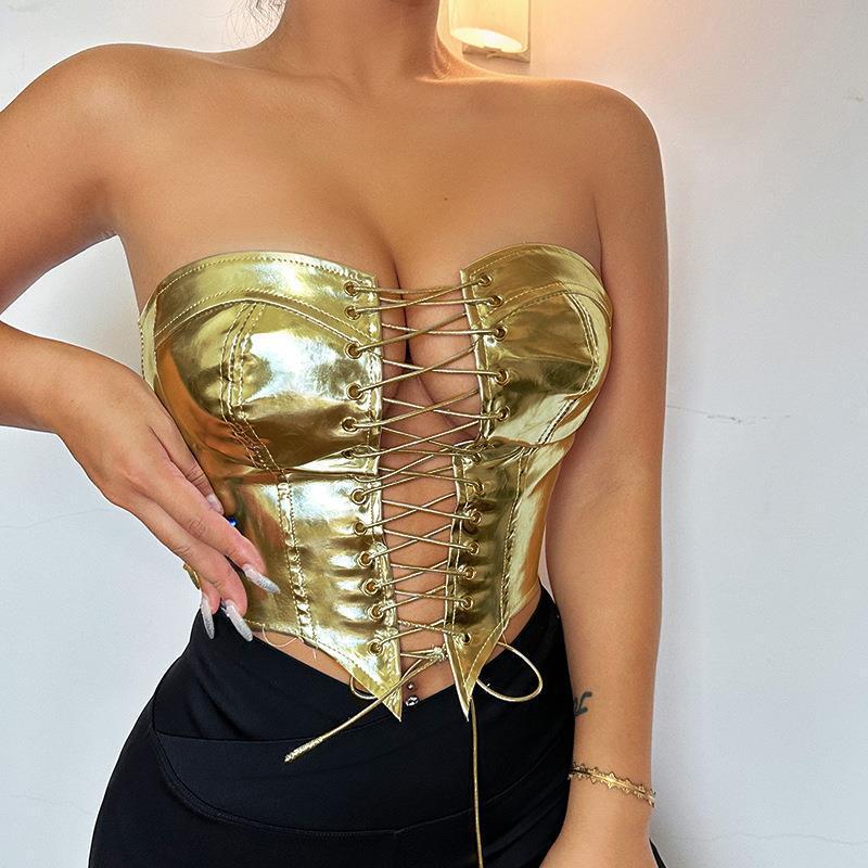 Trendy Sexy Lace Up Hot Girl Top With Waist Opening - Fashionable Blouse for Women
