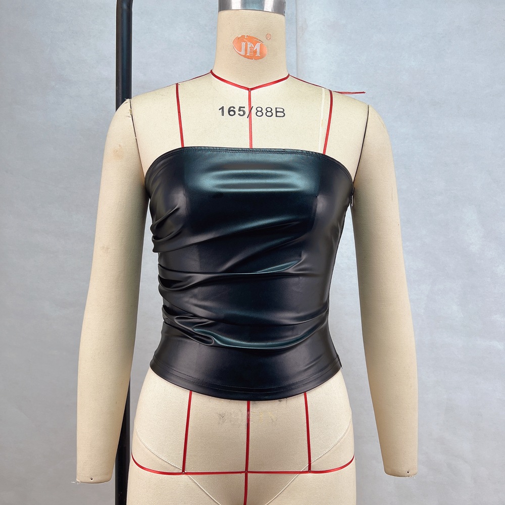 Trendy Women's Chest Wrapped Top Backless Solid Color Versatile - Stylish and Sexy Blouse for Women