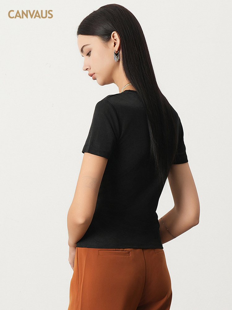 Elegant Basic Short-Sleeve T-Shirt - Women's Versatile Wardrobe Staple