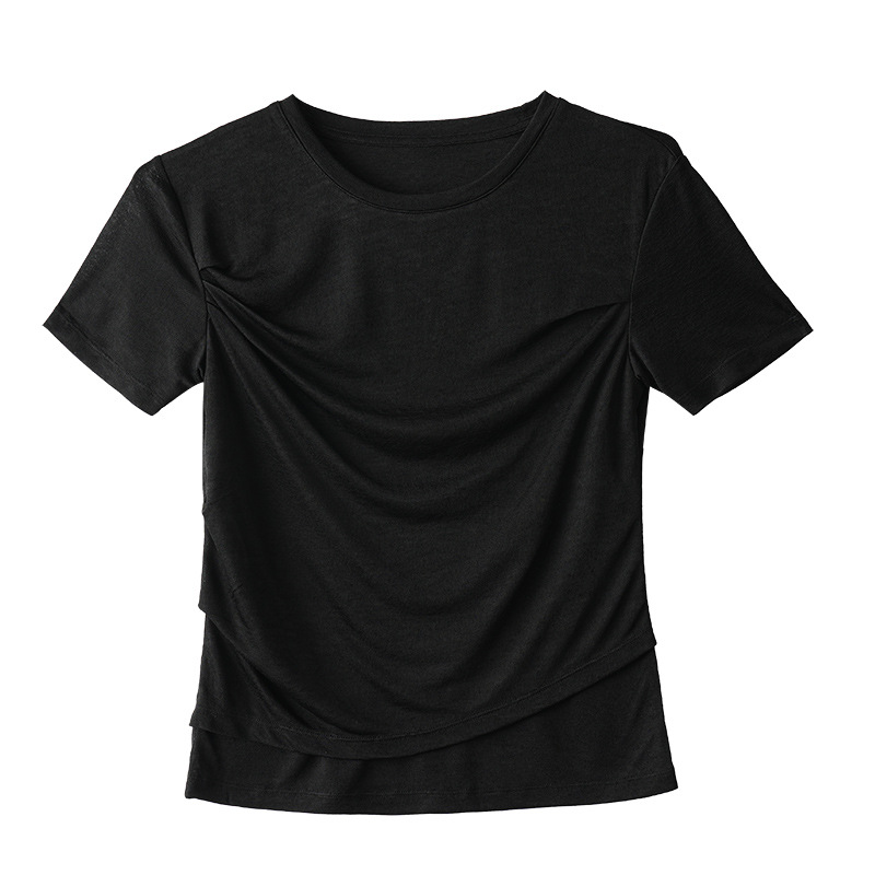 Elegant Basic Short-Sleeve T-Shirt - Women's Versatile Wardrobe Staple 02