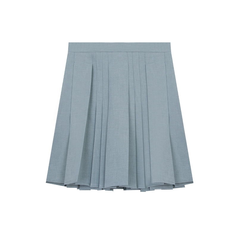 Blue/White Pleated Mini Skirt