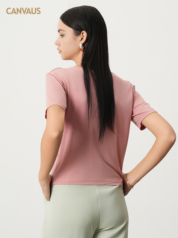 Women's V-Neck Pleated Blouse - Versatile Casual Wear