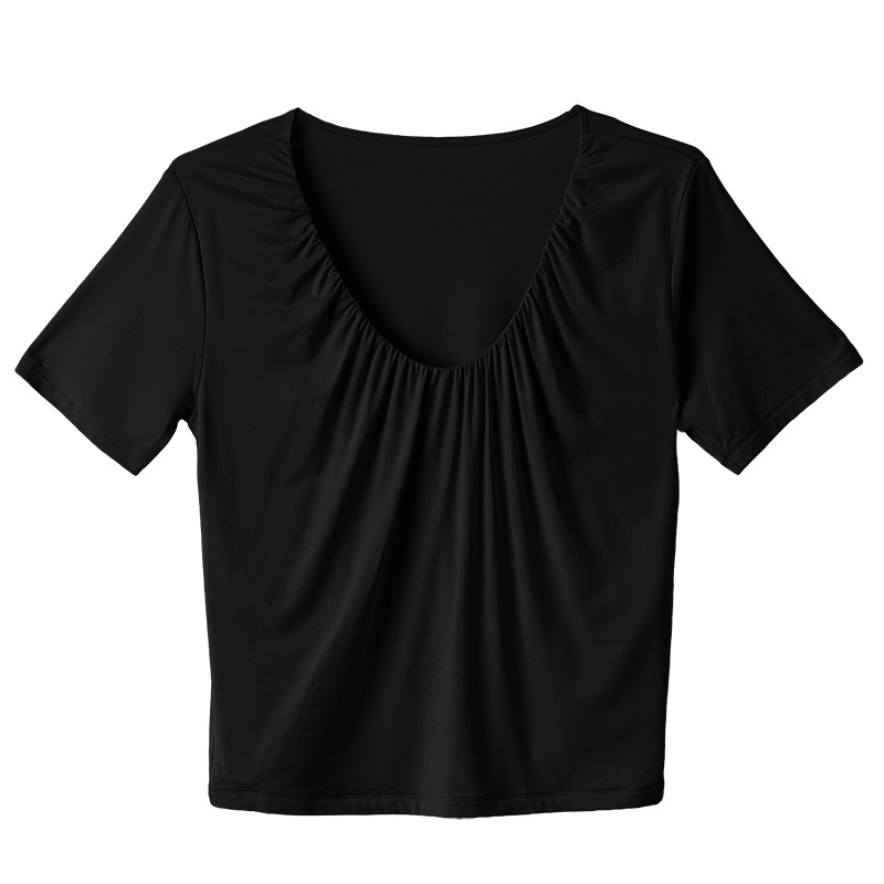 Women's V-Neck Pleated Blouse - Versatile Casual Wear 01