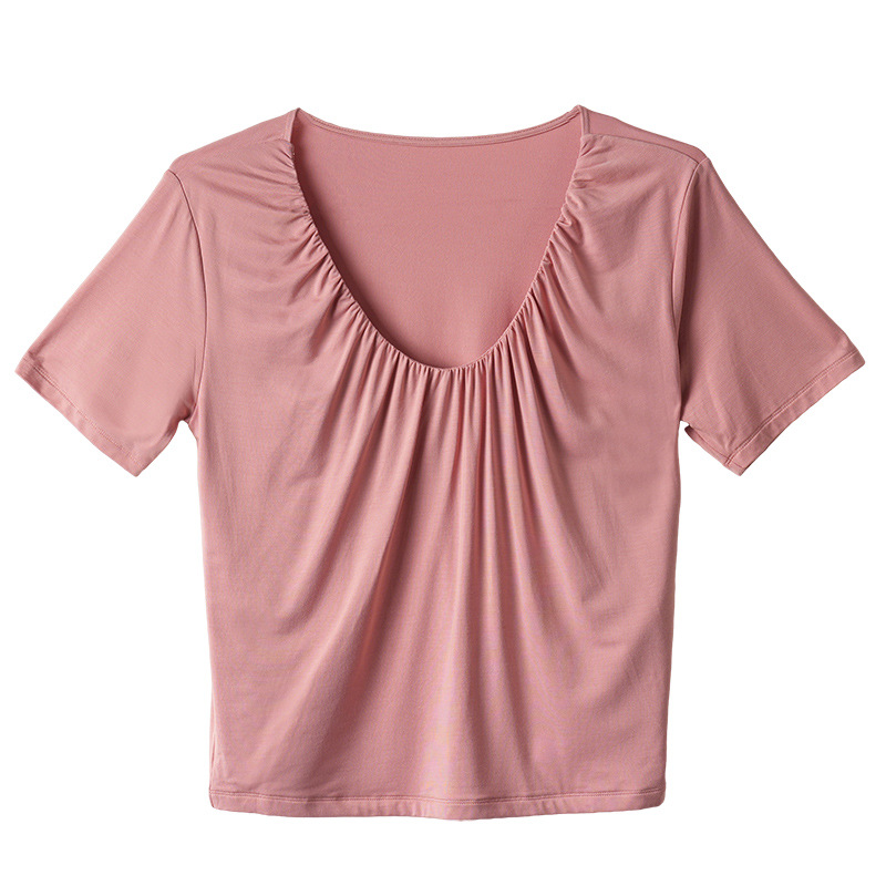 Women's V-Neck Pleated Blouse - Versatile Casual Wear