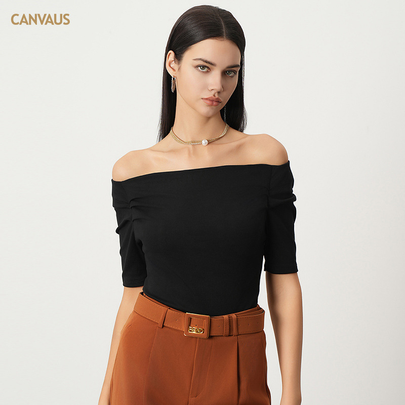 Off-Shoulder Solid Color Top