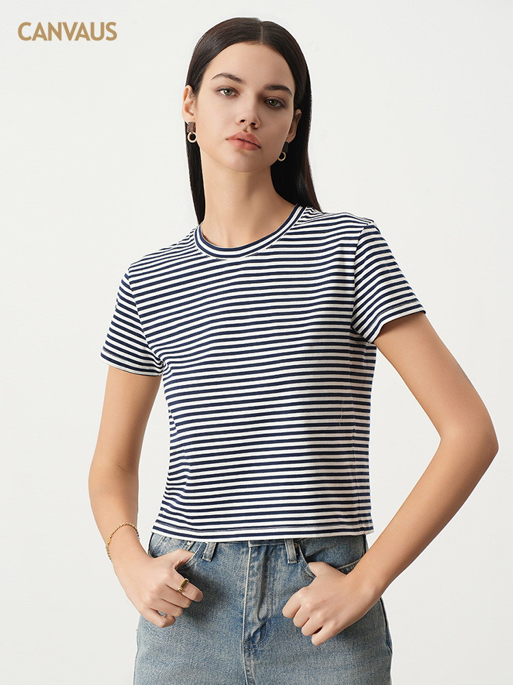 Striped Crew Neck T-Shirt - Classic Casual Style