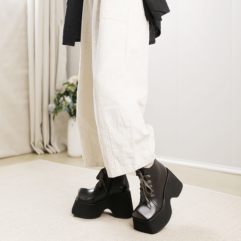 Leather Knight Boot with High Heel 02