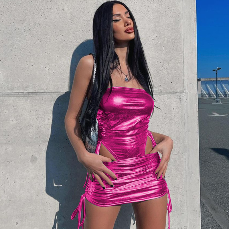 Fashionable Drawstring Jumpsuit with Hip Skirt - Stylish One-Piece Set