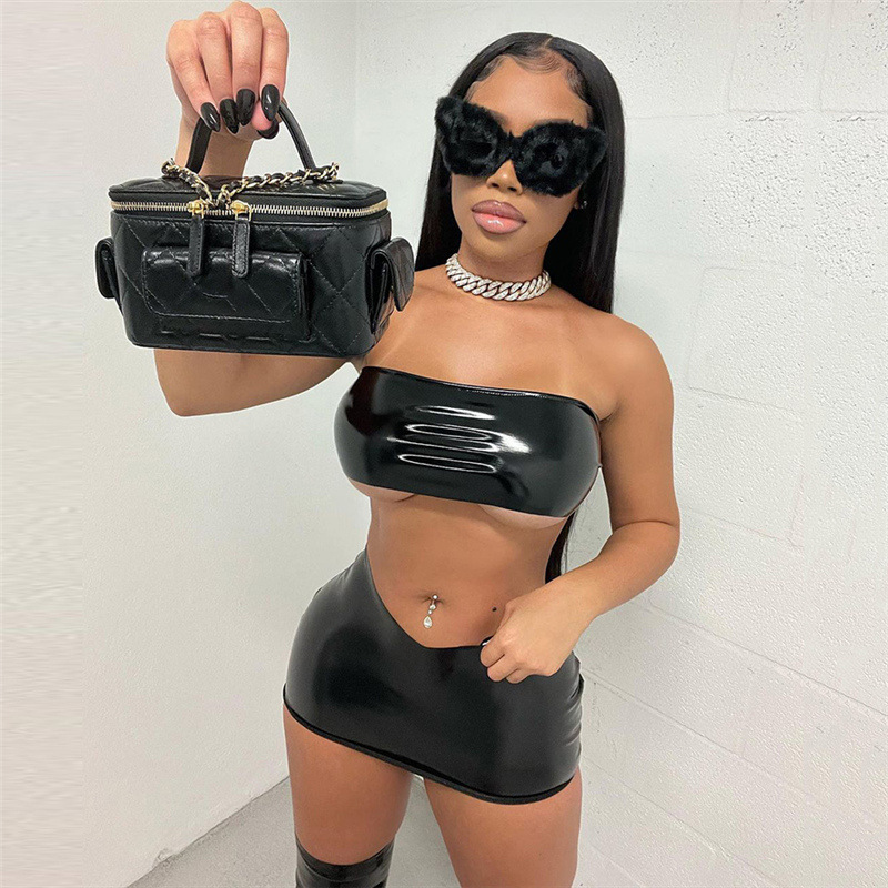 Strapless Navel - Exposed Low - Waist Hip - Hugging Skirt Set - Sexy Women's Outfit