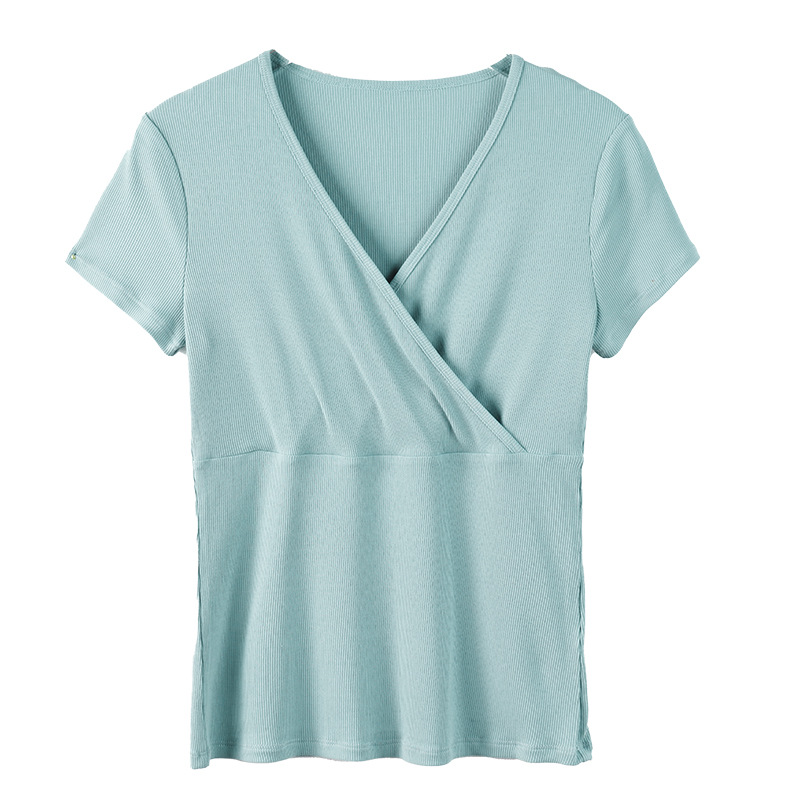 Women's Cross-Front Ribbed Knit Top